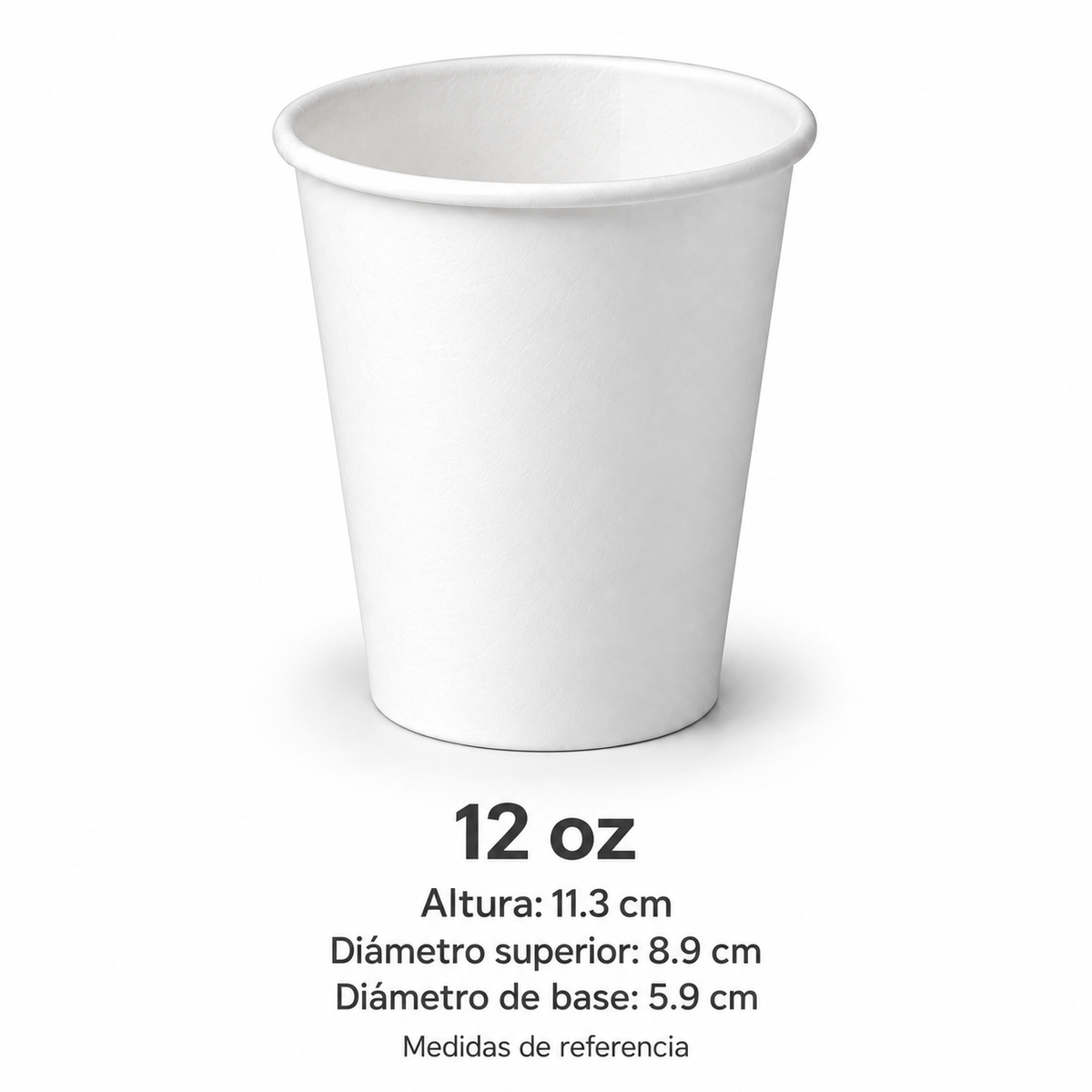 Vaso de Papel Encerado Blanco 12 oz