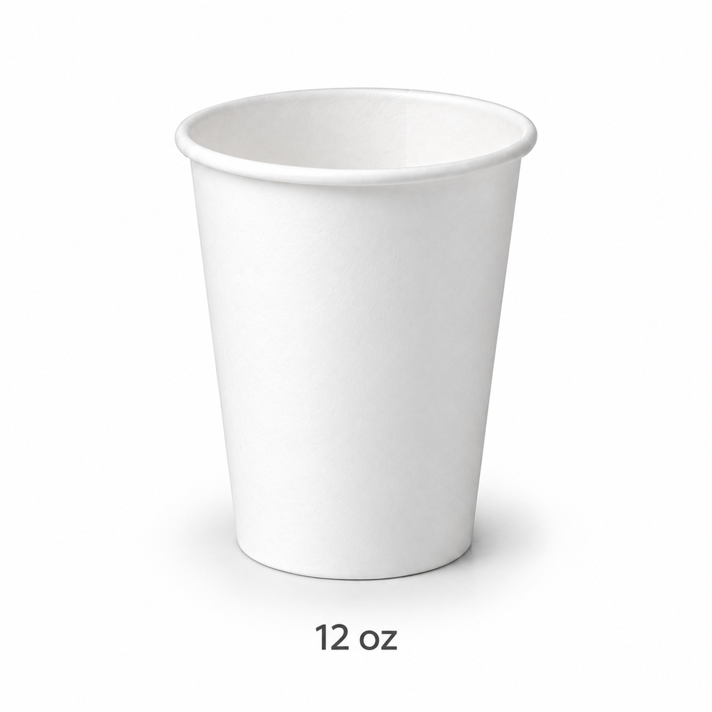 Vaso de Papel Encerado Blanco 12 oz