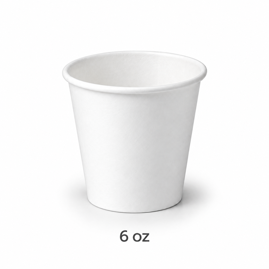 Vaso de Papel Encerado Blanco 6 oz