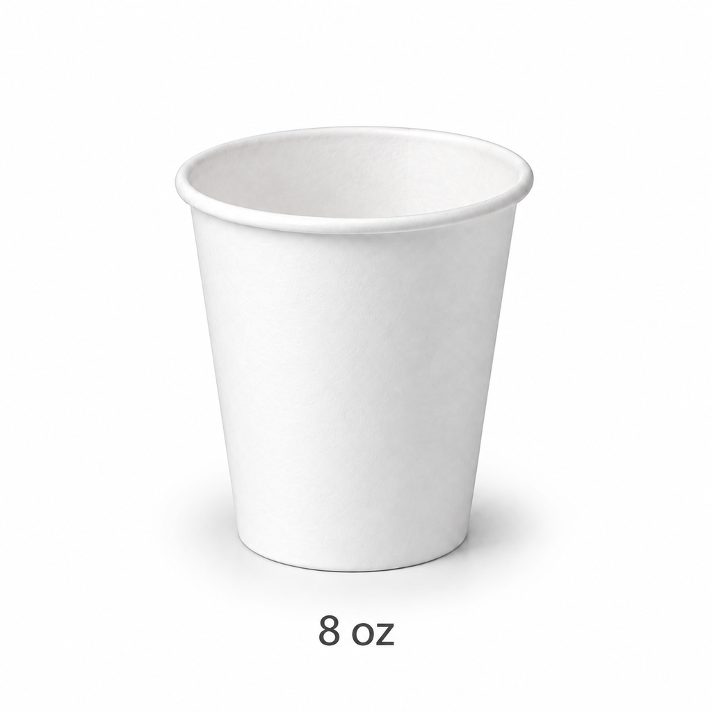 Vaso de Papel Encerado Blanco 8 oz
