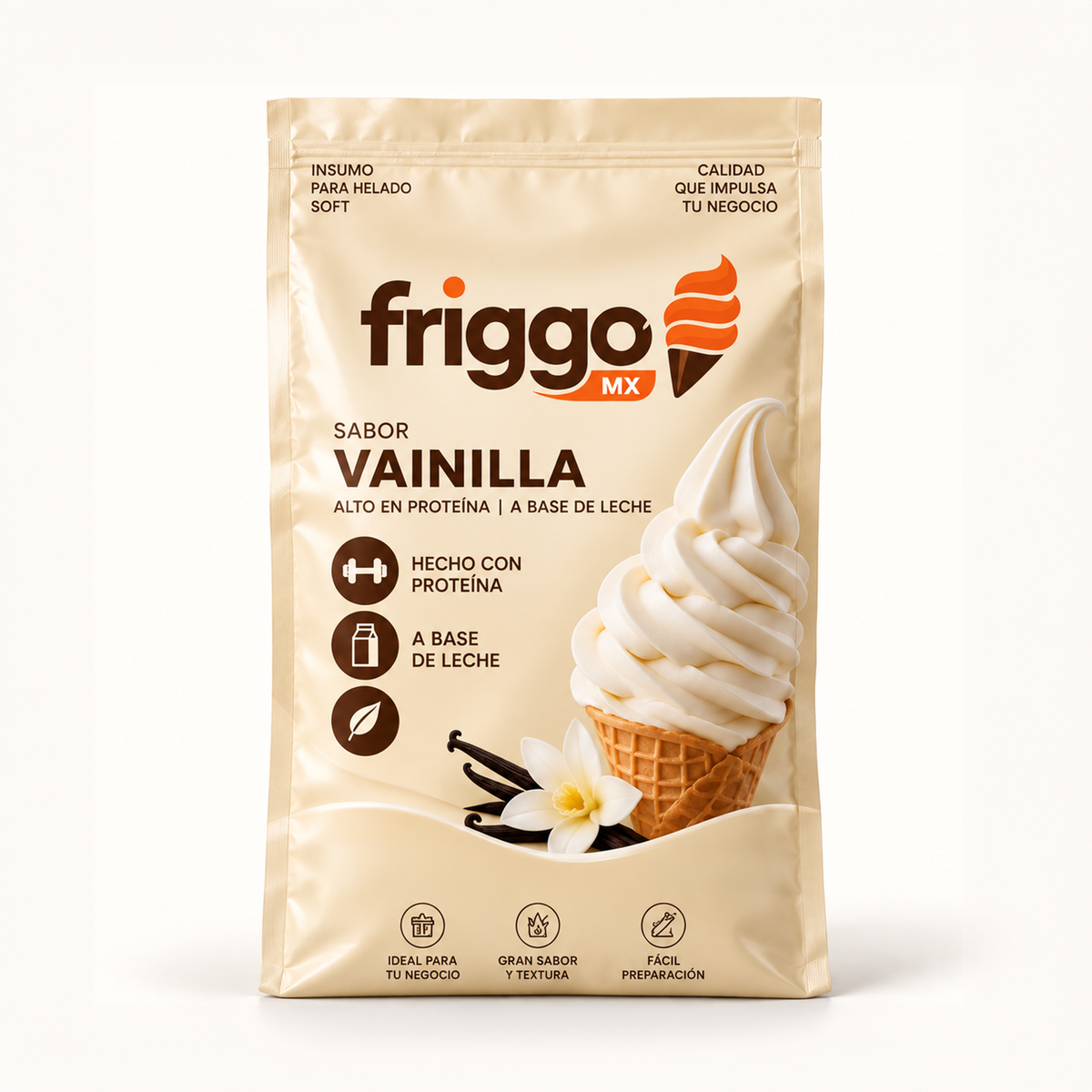 Base de Helado en Polvo Vainilla 500 g | FRIGGO